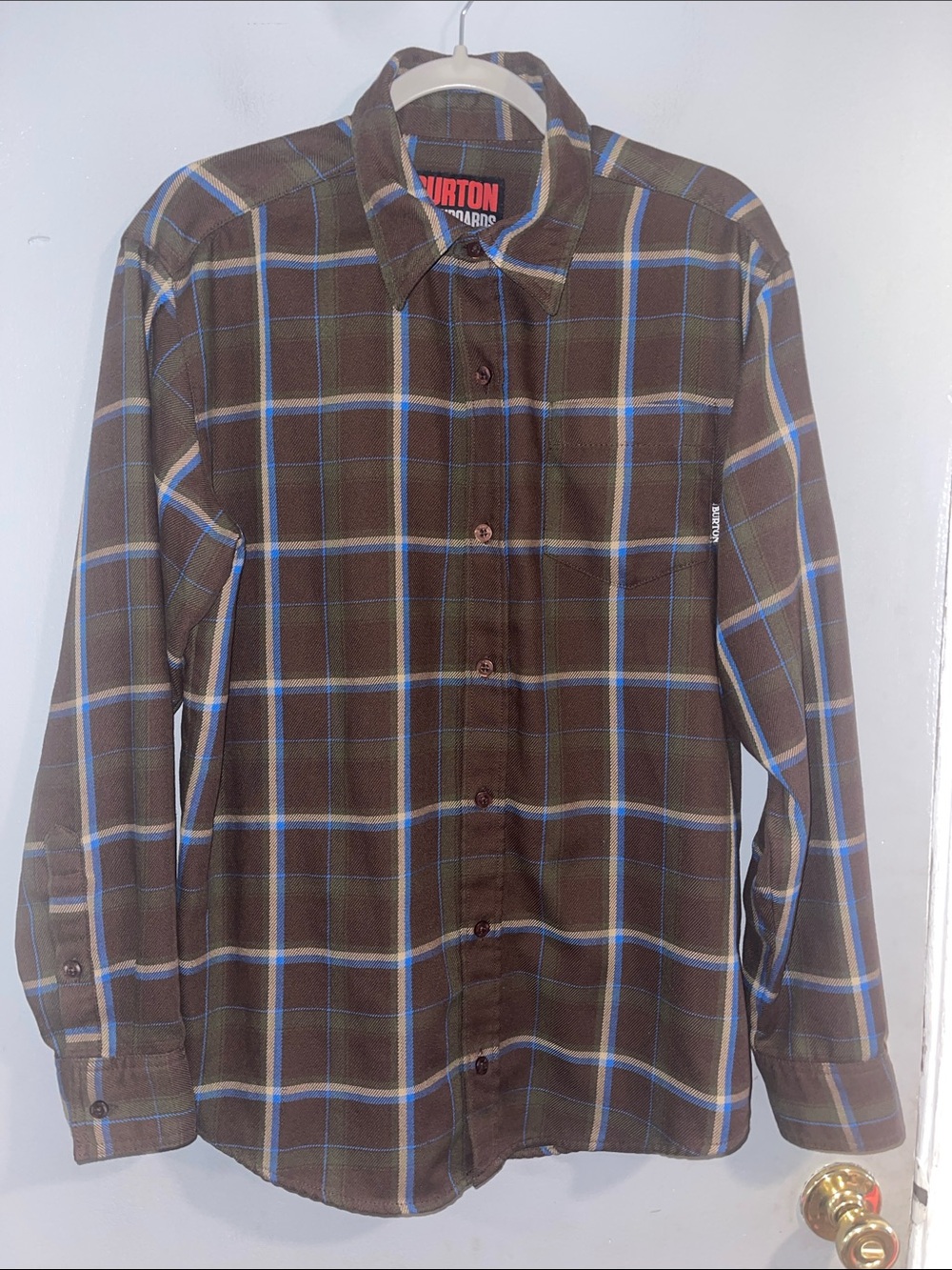 Burton Dryride Flannel Shirt plaid Button Up Snowboard Hiking Size S